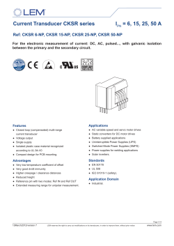 Current Transducer CKSR series IPN = 6, 15, 25, 50 A