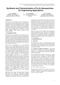 Synthesis and Characterization of Fe3O4