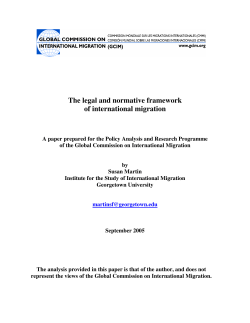 The legal and normative framework of international migration