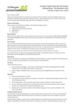 Company Captain Race Day Information