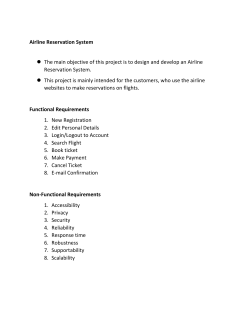 Airline Reservation System The main objective of this project is to