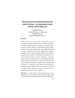 Measuring Factors Determining Private Label Purchase