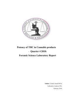Potency of THC in Cannabis products &ndash; Quarter 4 2010