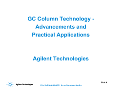 GC Column Technology - Advancements and Practical