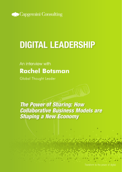 Rachel Botsman - Capgemini Consulting