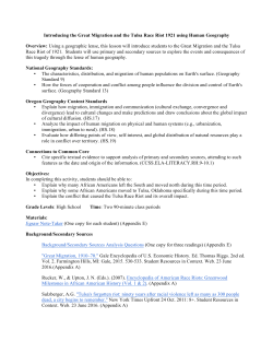 Introducing the Great Migration and the Tulsa Race Riot 1921 using