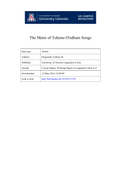The Meter of Tohono O`odham Songs