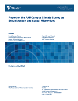 AAU Climate Survey on Sexual Assault and Sexual Misconduct (2015)