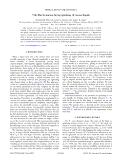 Thin film formation during splashing of viscous liquids