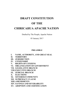 DRAFT CONSTITUTION OF THE CHIRICAHUA APACHE NATION