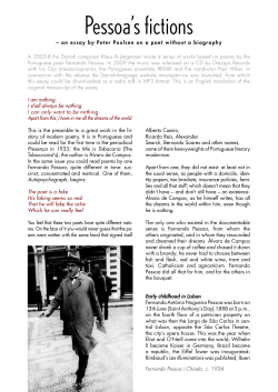 Pessoa`s fictions