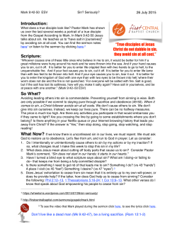 26 July 2015 Mark 9 42