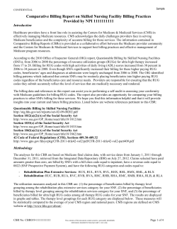 Comparative Billing Report on Skilled Nursing