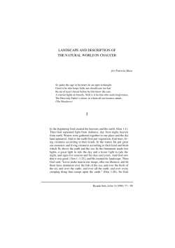 landscape and description of the natural world in chaucer