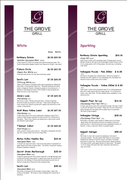 Grove Grill Wine List