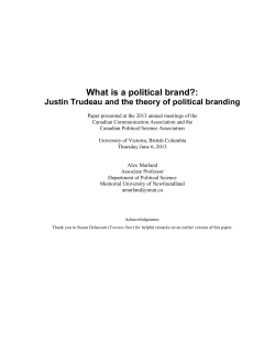 What is a political brand? - Canadian Political Science Association