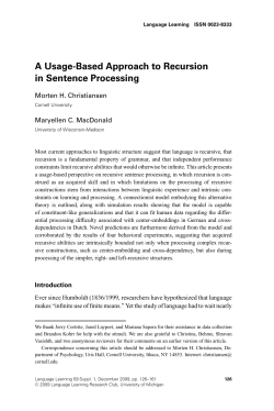 A Usage-Based Approach to Recursion in Sentence Processing