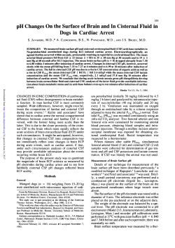 pH Changes On the Surface of Brain and In Cisternal Fluid in Dogs