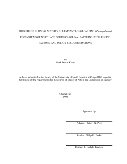 PRESCRIBED BURNING ACTIVITY IN REMNANT LONGLEAF PINE