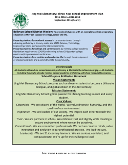 Jing Mei Elementary: Three-Year School Improvement Plan District