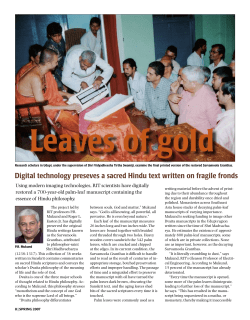 Digital technology preseves a sacred Hindu text written on fragile
