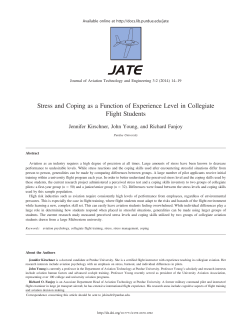 Stress and Coping as a Function of Experience - Purdue e-Pubs