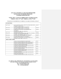 bookstore pricelist - Atlanta Technical College