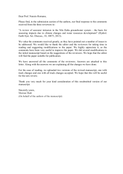 Dear Prof. Nunzio Romano, Please find, in the submission section of