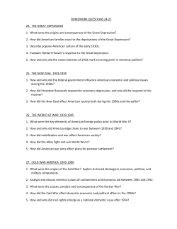 HOMEWORK QUESTIONS 24-27 24. THE GREAT DEPRESSION 1