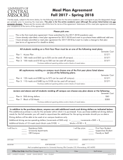 Fall 2017/Spring 2018 Meal Plan Agreement