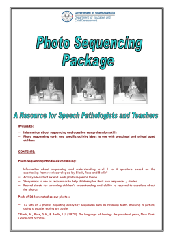 INCLUDES: &ndash; Information about sequencing and question