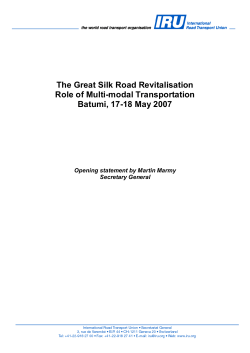 The Great Silk Road Revitalisation Role of Multi-modal