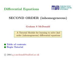 SECOND ORDER (inhomogeneous)