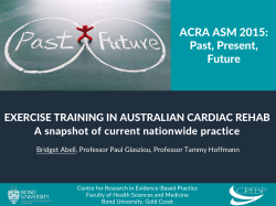 How is exercise currently being delivered in Australian cardiac