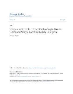 Commerce in Exile: Terracotta Roofing in Etruria, Corfu and Sicily, a