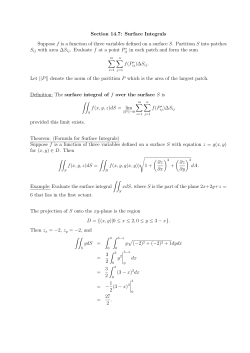 Section 14.7: Surface Integrals
