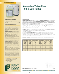 Ammonium Thiosulfate 12-0-0, 26% Sulfur