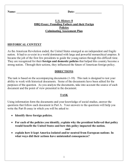 US History 8 DBQ Essay - Thomas Jefferson Personality Character