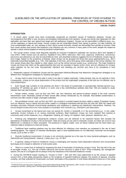 guidelines on the application of general principles of food hygiene to