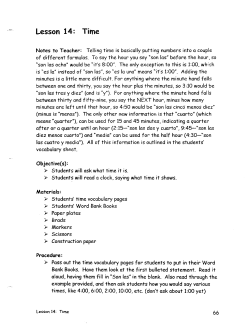 Lesson 14: Time - Cardinal Scholar Home