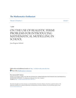 on the use of realistic fermi problems for introducing mathematical
