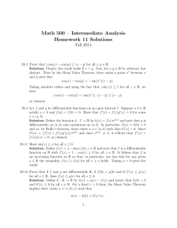 Math 500 &ndash; Intermediate Analysis Homework 11 Solutions