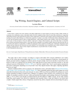 Tag Writing, Search Engines, and Cultural Scripts