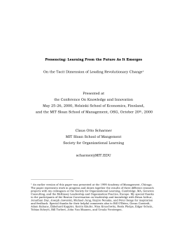 Presencing - Otto Scharmer