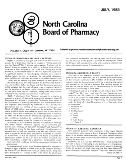 JOLY,1983 North Carolina Board of Pharmacy