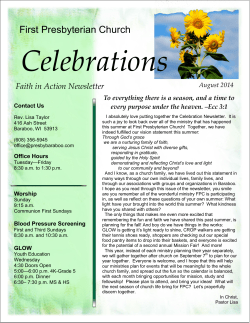 Thank you - First Presbyterian Church of Baraboo, WI