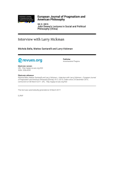 Interview with Larry Hickman