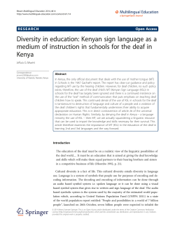 Diversity in education: Kenyan sign language as a medium of