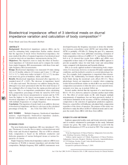Bioelectrical impedance: effect of 3 identical meals on