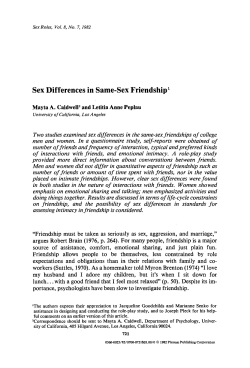 Sex differences in same-sex friendship